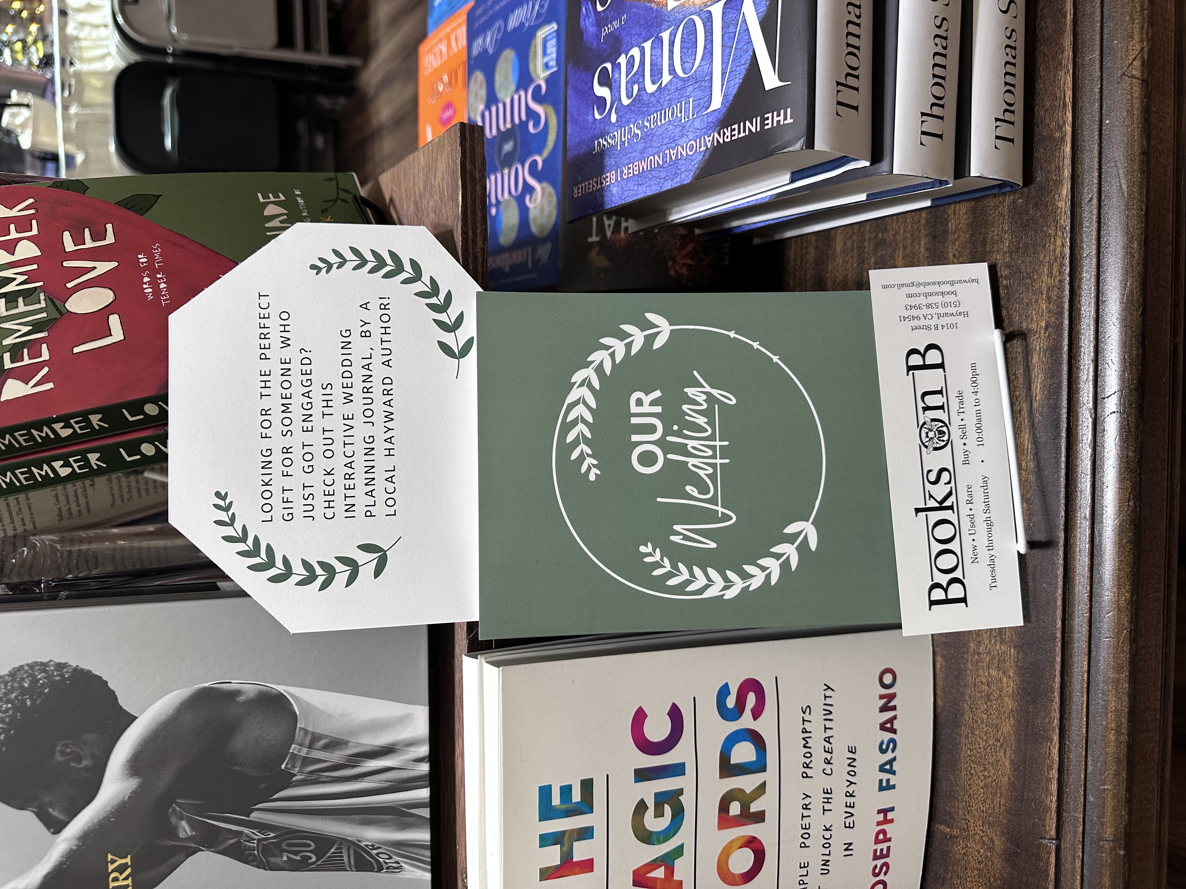 Journal featured in a local bookstore: Books on B in Hayward, CA